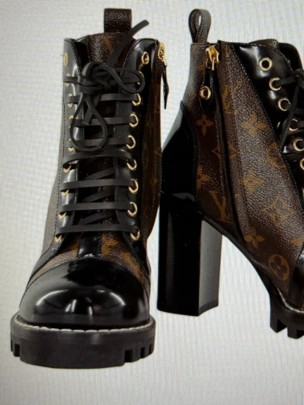 Black and Brown Leather Boots sz 7